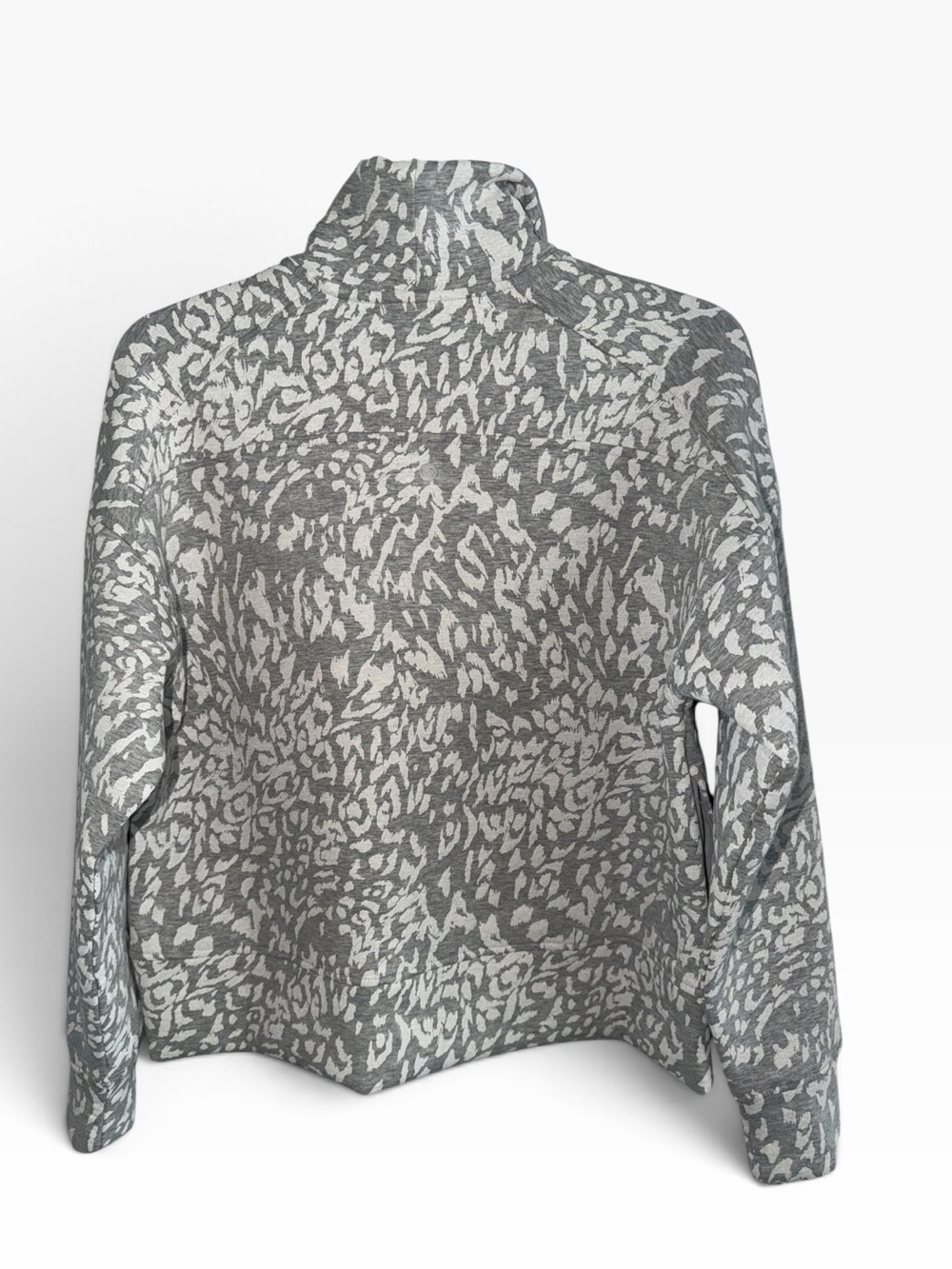 CALIA Soft Scuba Mock Neck 1/4 Zip Pullover Feline Print Cloud Cover small - Picture 3 of 7